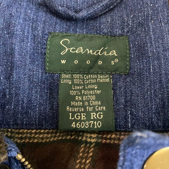 Scandia Woods Button Zip Chambray Corduroy Jacket Plaid Flannel Quilted Lining L - Picture 8 of 16